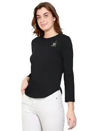 Womens Wear Full Sleeves Tshirt Round Neck in Black Color-thumb4