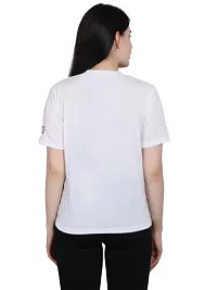 Womens Fashionable Tshirt Half Sleeves Round Neck in White Color-thumb1