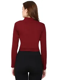 Womens Fashionable Tshirt/Top Full Sleeves Round Neck in Maroon Color-thumb1