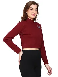 Womens Fashionable Tshirt/Top Full Sleeves Round Neck in Maroon Color-thumb3