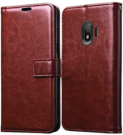 CASSIEY Flip Cover for Samsung Galaxy J2 2018 J250 / Samsung Galaxy J2 Pro 2018 (Leather, TPU | Brown)