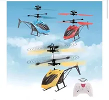 Plastic Induction Type 2-in-1 Flying Indoor Helicopter with Remote(Multicolor)-thumb3