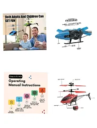 Plastic Induction Type 2-in-1 Flying Indoor Helicopter with Remote(Multicolor)-thumb1