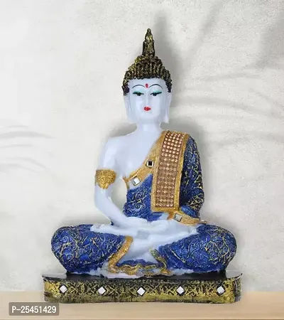 Attractive Handcrafted Resin Showpieces Of Monk Buddha Idol (Navy Blue)