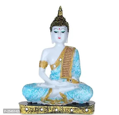 Attractive Handcrafted Resin Showpieces Of Monk Buddha Idol (Blue)