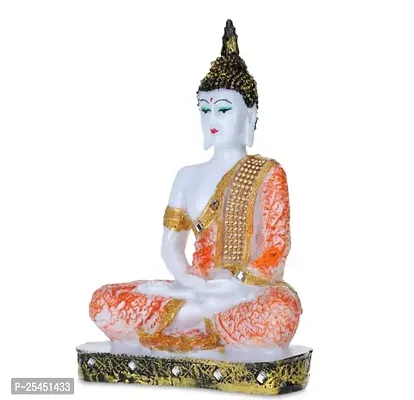 Attractive Handcrafted Resin Showpieces Of Oange Monk Buddha Idol