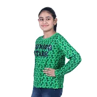 Mini Lily Cotton Full-Sleeves Green T-Shirt For Girl's-thumb2