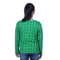 Mini Lily Cotton Full-Sleeves Green T-Shirt For Girl's-thumb3