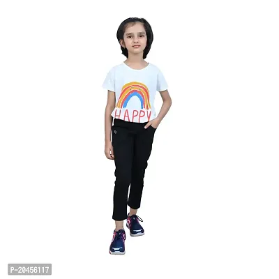 Mini Lily Cotton Blend Casual T-Shirt For Girls | White | 7-8 Years | KIDS0035