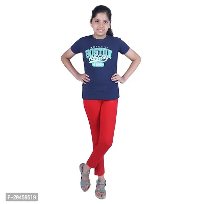 Mini Lily Cotton Blend Casual T-Shirt For Girls | Dark Blue | 13-14 Years | KIDS0063