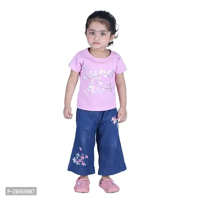 Mini Lily Cotton Blend Casual T-Shirt For Baby Girls | Light Purple | 3-4 Years | KIDS0074