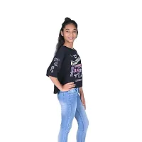 Mini Lily Cotton Blended T-Shirt For Girls | Dark Black | 13-14 Years | KIDS00234-thumb2