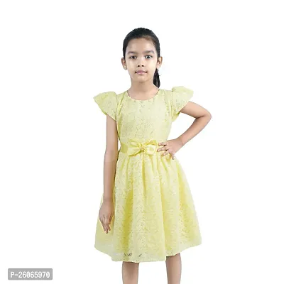 Classic Cotton Plain A-Line Frock for Kids Girls-thumb0