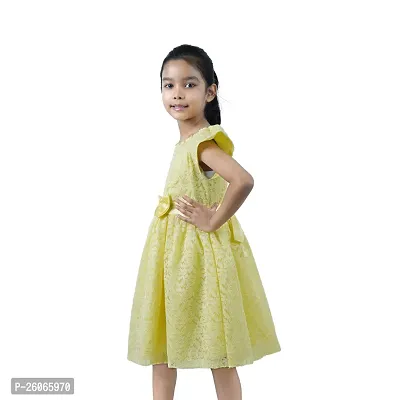 Classic Cotton Plain A-Line Frock for Kids Girls-thumb3