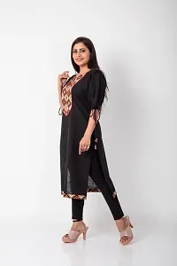 YPINKZ Round Neck Half Sleeves Slub Cotton Kurti for Women-thumb4