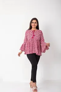 YPINKZ Keyhole Neck Full Sleeves Katha Cotton Top for Women-thumb3