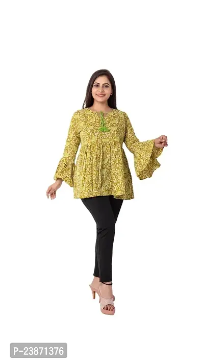 YPINKZ Keyhole Neck Full Sleeves Katha Cotton Top for Women