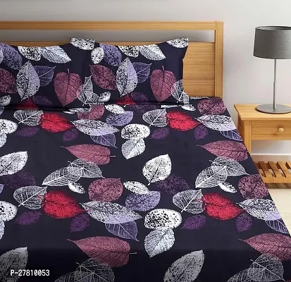 Comfortable Cotton 3D Printed King Bedsheet with Two Pillow Covers