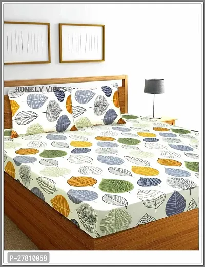 Comfortable Cotton 3D Printed King Bedsheet with Two Pillow Covers