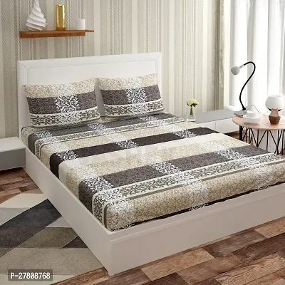 Comfortable Microfiber Printed Double Bedsheet with Two Pillow Covers