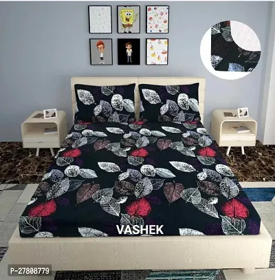 Comfortable Cotton 3D Printed Super King Bedsheet with Two Pillow Covers