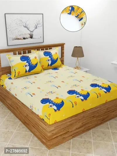 Comfortable Microfiber Printed Double Bedsheet with Two Pillow Covers