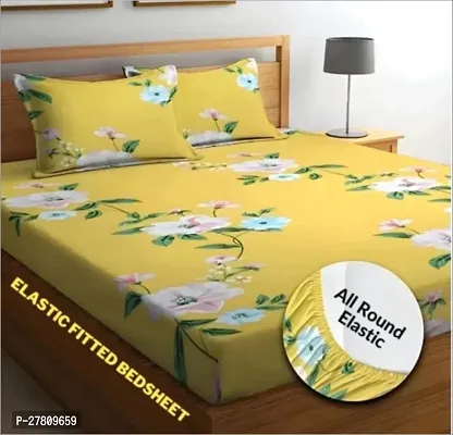 Comfortable Cotton 3D Printed Super King Bedsheet with Two Pillow Covers
