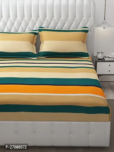 Comfortable Cotton 3D Printed King Bedsheet with Two Pillow Covers