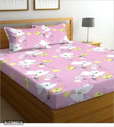 Comfortable Cotton 3D Printed Super King Bedsheet with Two Pillow Covers