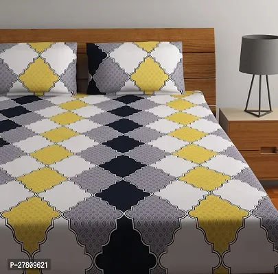 Comfortable Cotton 3D Printed King Bedsheet with Two Pillow Covers