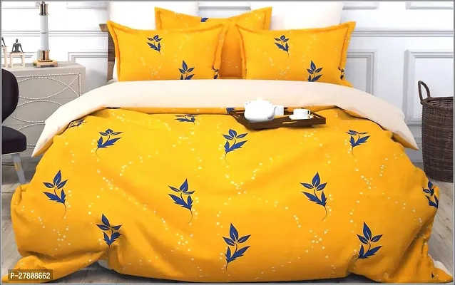 Comfortable Cotton 3D Printed Super King Bedsheet with Two Pillow Covers