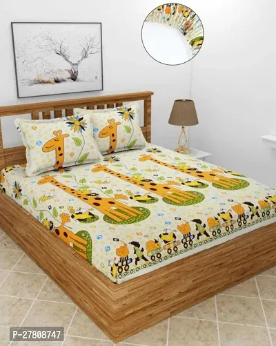 Comfortable Cotton Floral King Bedsheet with Two Pillow Covers-thumb0