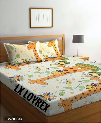 Comfortable Cotton 3D Printed Super King Bedsheet with Two Pillow Covers