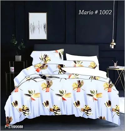 Comfortable Cotton Floral Super King Bedsheet with Two Pillow Covers