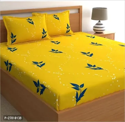 Comfortable Cotton 3D Printed Super King Bedsheet with Two Pillow Covers