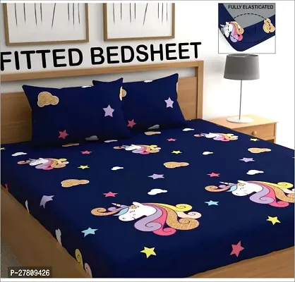 Comfortable Cotton 3D Printed Super King Bedsheet with Two Pillow Covers