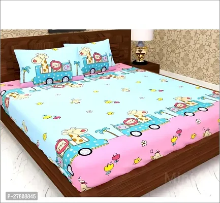 Comfortable Cotton 3D Printed Super King Bedsheet with Two Pillow Covers