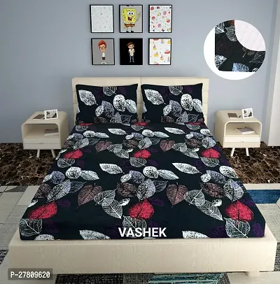 Comfortable Cotton 3D Printed King Bedsheet with Two Pillow Covers