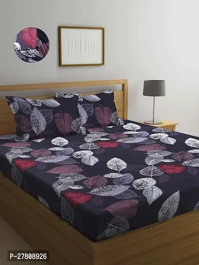 Comfortable Microfiber Floral Double Bedsheet with Two Pillow Covers