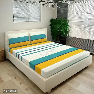 Comfortable Cotton 3D Printed King Bedsheet with Two Pillow Covers