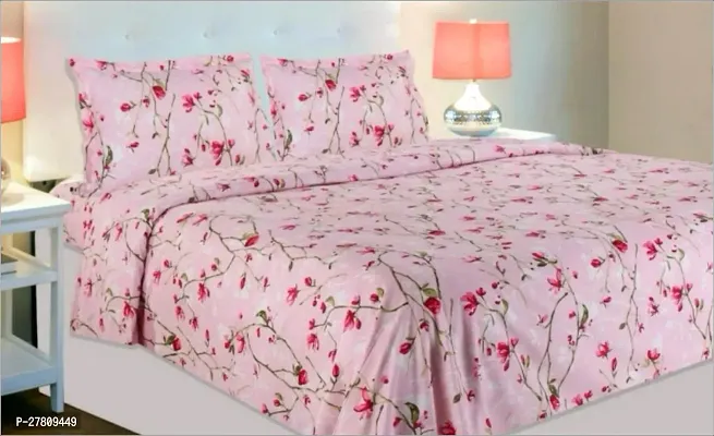 Comfortable Cotton 3D Printed Super King Bedsheet with Two Pillow Covers