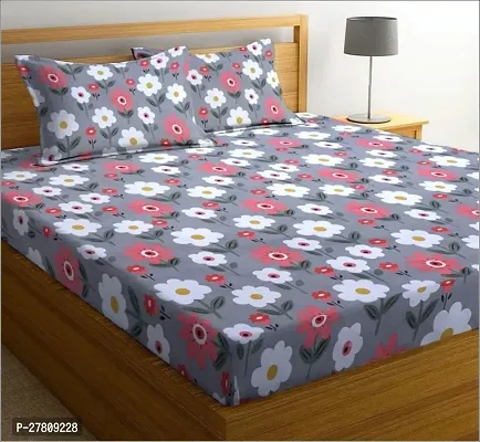 Comfortable Cotton 3D Printed Super King Bedsheet with Two Pillow Covers