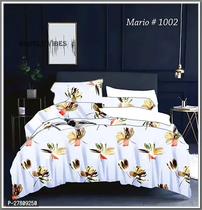 Comfortable Cotton 3D Printed King Bedsheet with Two Pillow Covers