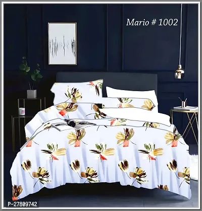 Comfortable Cotton 3D Printed Super King Bedsheet with Two Pillow Covers