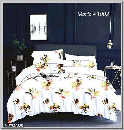 Comfortable Cotton Floral Super King Bedsheet with Two Pillow Covers-thumb0