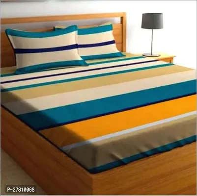 Comfortable Cotton 3D Printed Super King Bedsheet with Two Pillow Covers