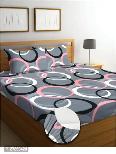 Comfortable Cotton 3D Printed Super King Bedsheet with Two Pillow Covers