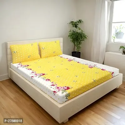 Comfortable Cotton 3D Printed King Bedsheet with Two Pillow Covers