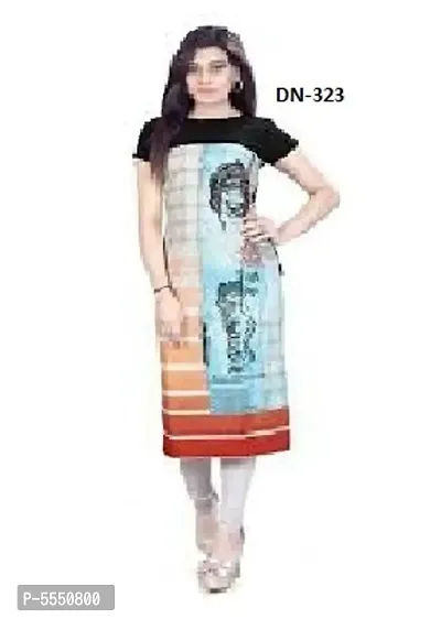 American crepe polyester type printed dress materials for women
