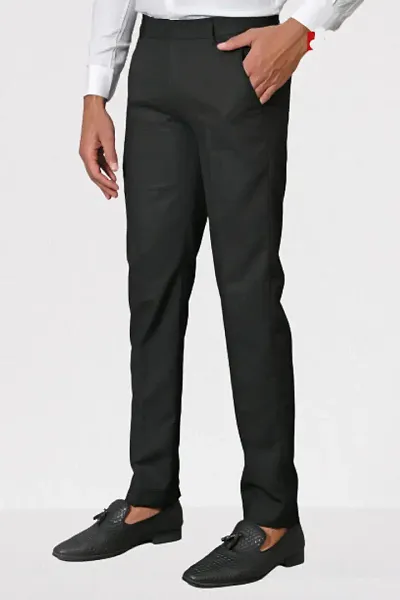 Stylish Cotton Blend Solid Formal Trouser